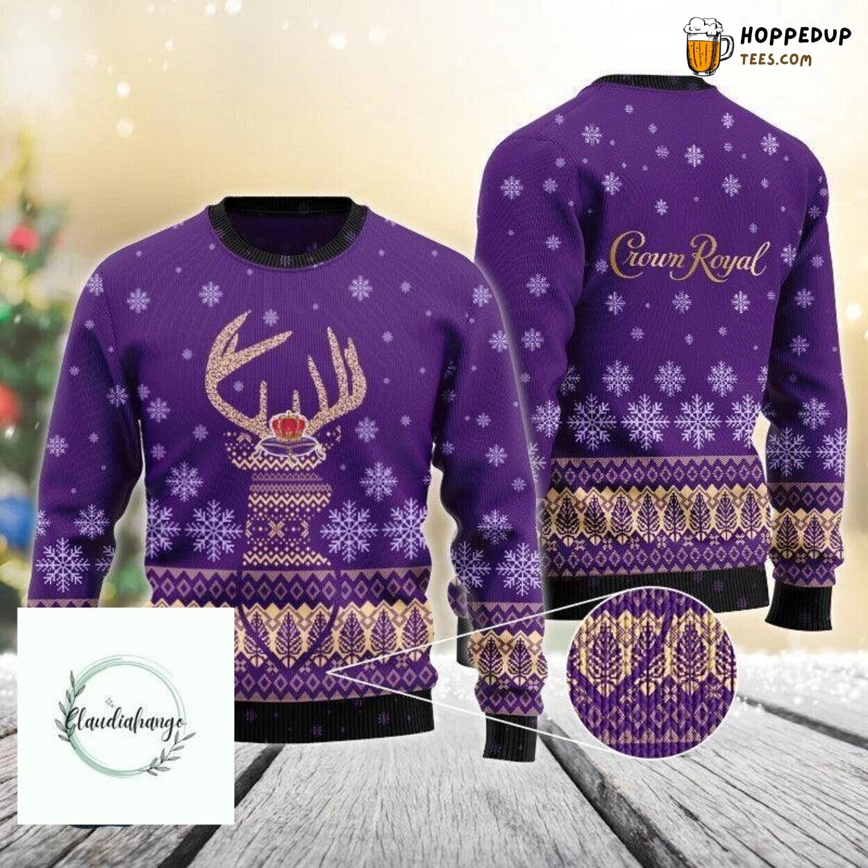 Purple Crown Royal Christmas Sweater Festive Men Women Unique Gift