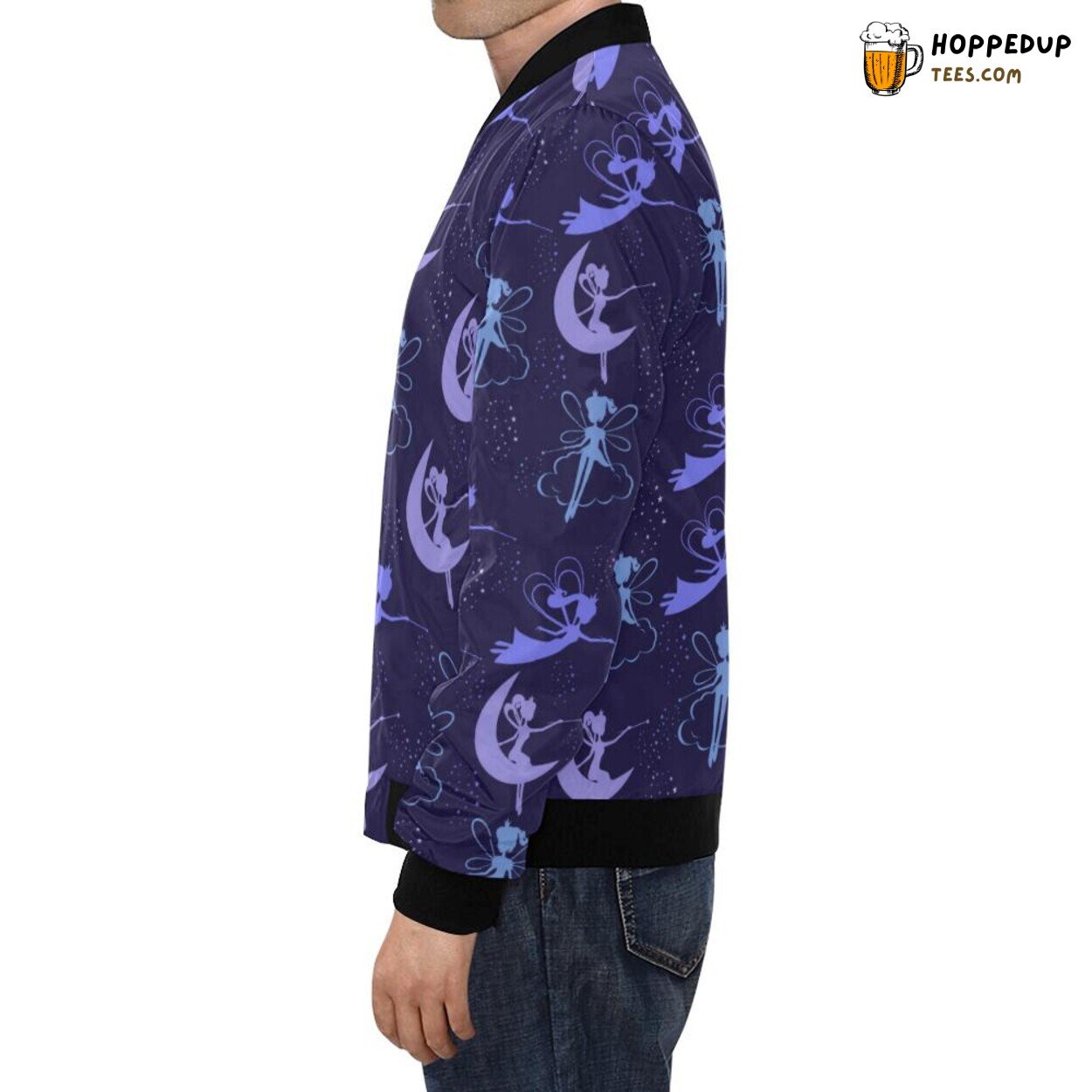 Purple Fairy Themed Pattern Men’s Bomber Jacket Unique Design Look