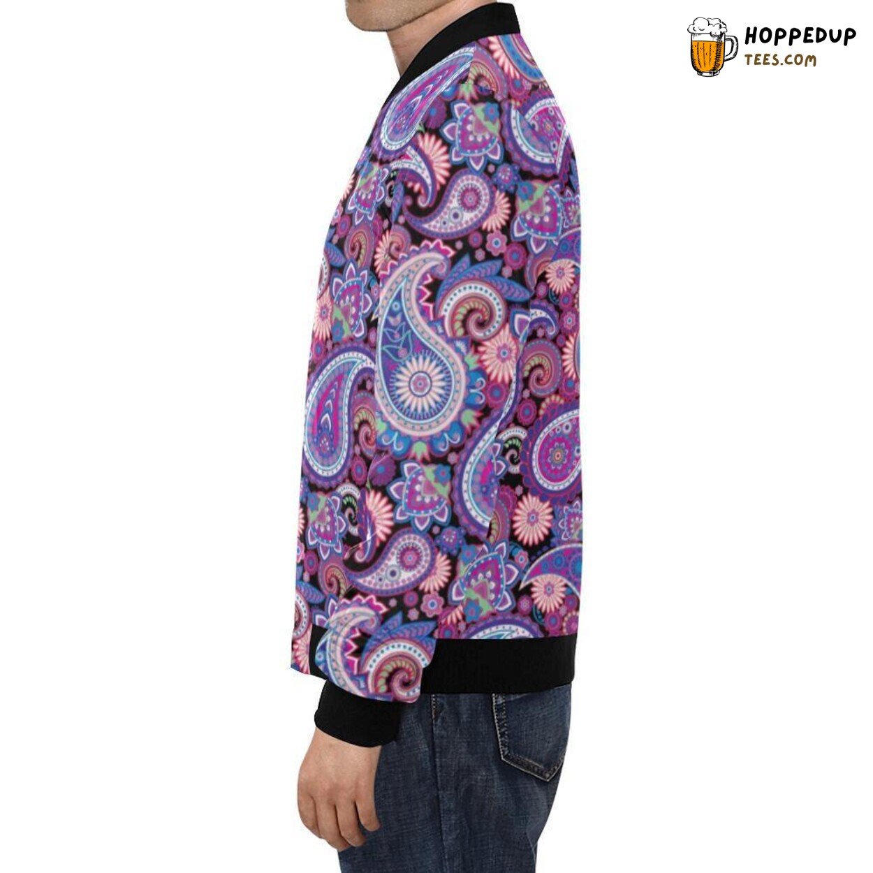 Purple Paisley Artistry Bomber Jacket Men’s Essential Patterned Style Design