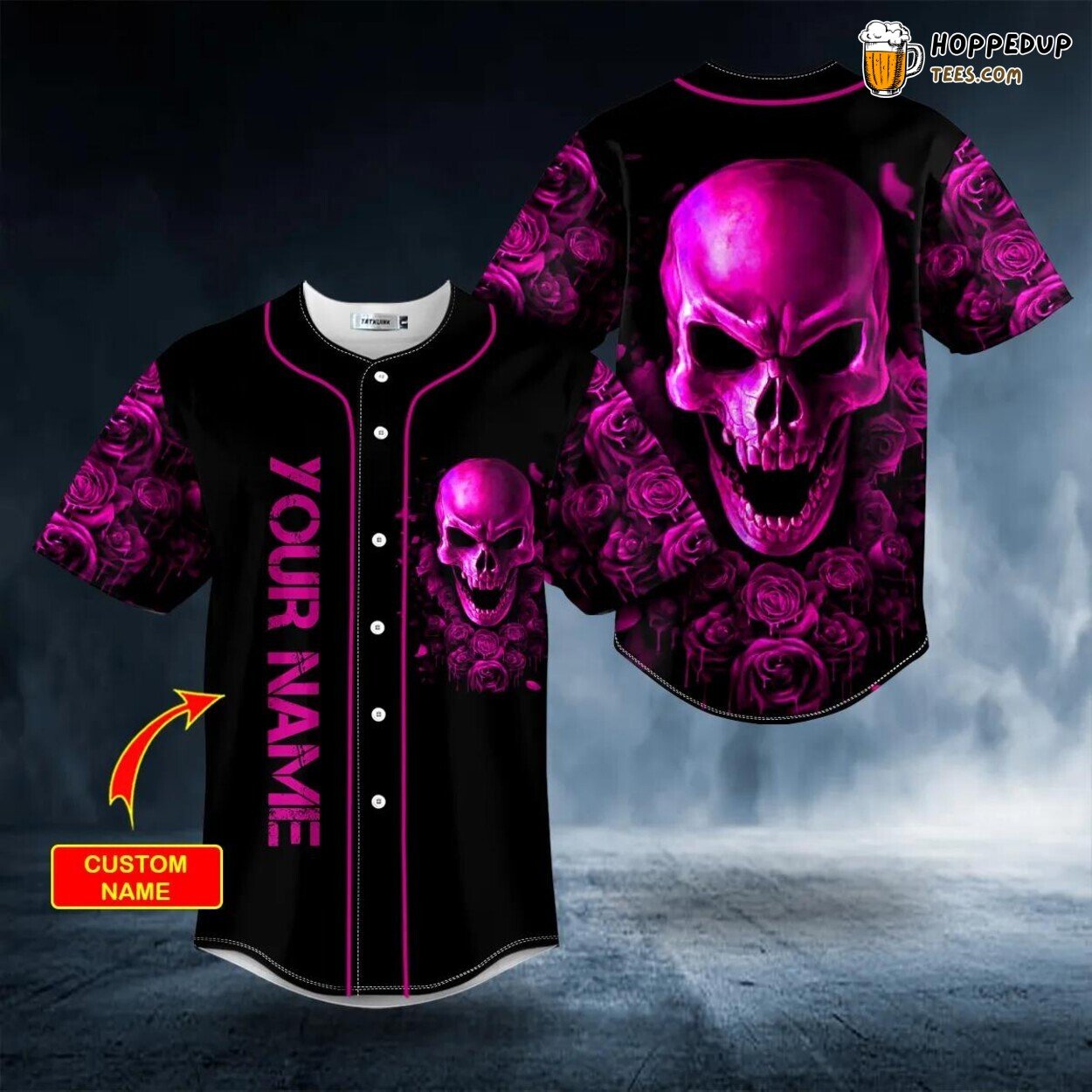 Purple Roses Sugar Unique Design Skull Baseball Jersey Custom Edition