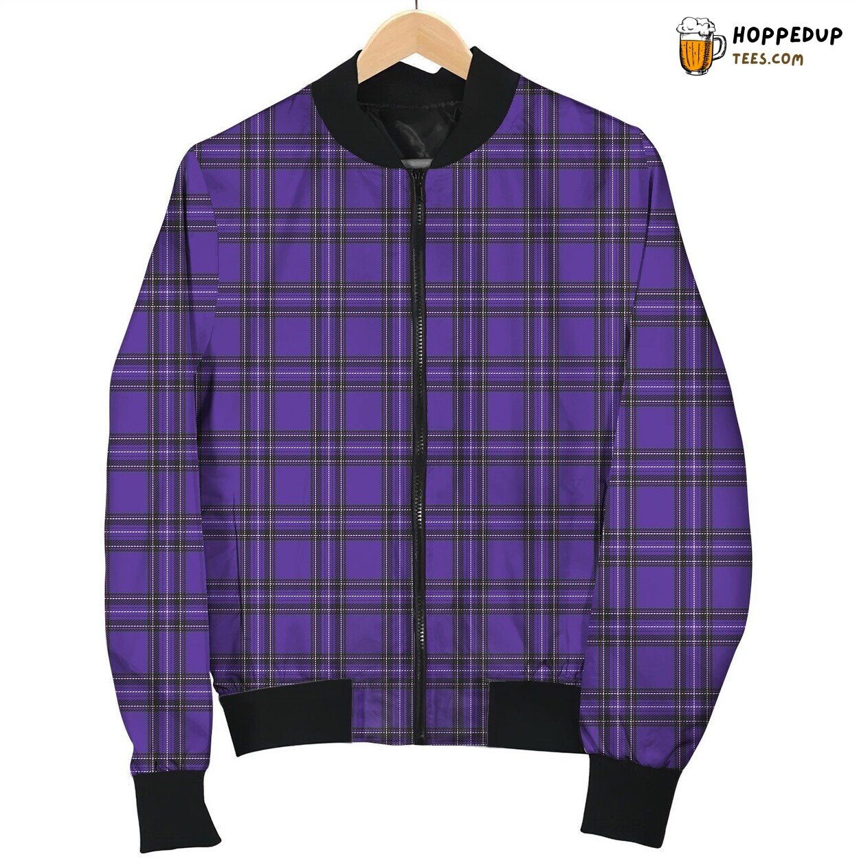 Purple Tartan Awesome Bomber Jacket
