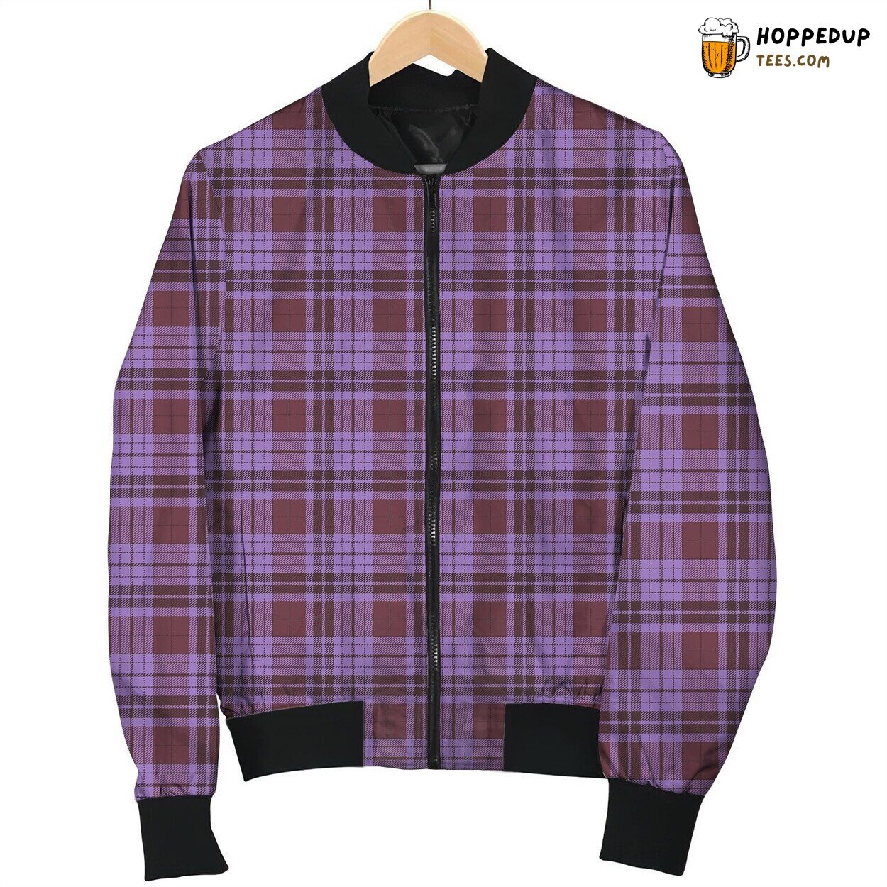 Purple Tartan Lovely Bomber Jacket