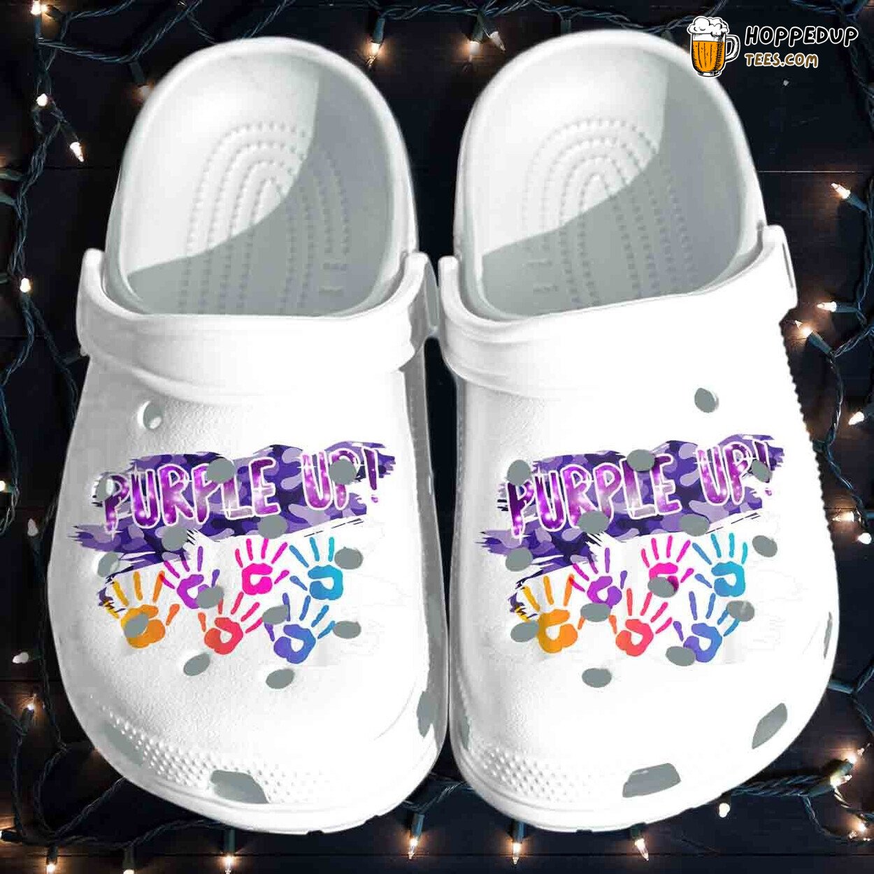 Purple Up Military Child Awareness Sport Birthday Gift Clogs Shoes