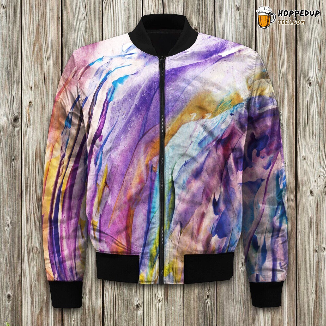 Purple Watercolor Bomber Jacket