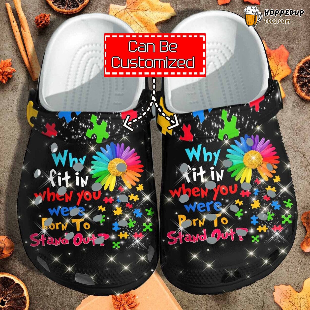 Puzzle Flower Autism Awareness Custom Clog Shoes Comfy Footwear