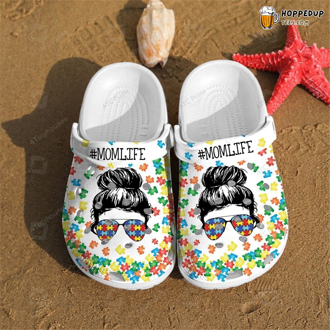 Puzzle Woman Design Shoes Clogs Autism Mom Life Special Mother’s Day Gift