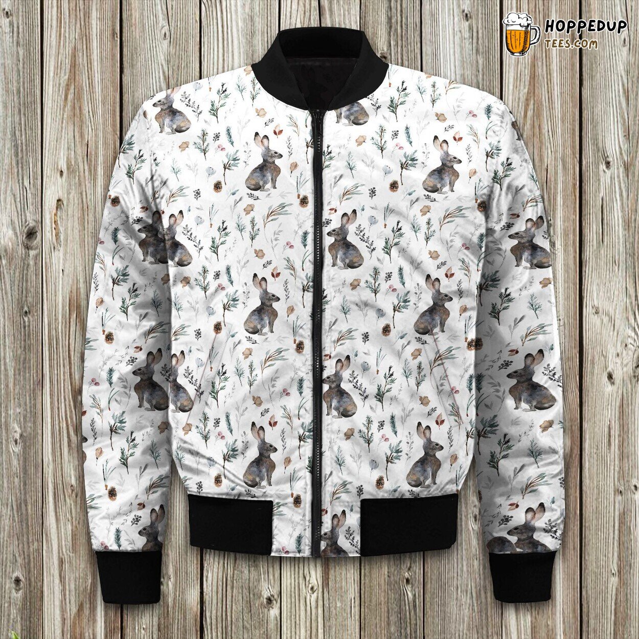 Rabbit Bunny Woodland Animals Bomber Jacket