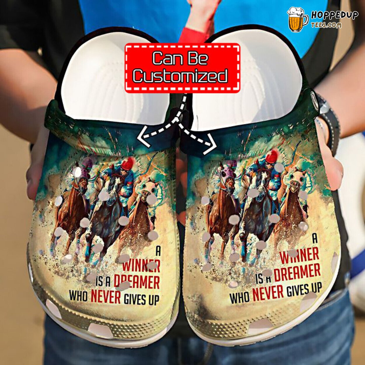 Racing Barrel Racing Never Give Up Themed Comfortable Clog Shoes