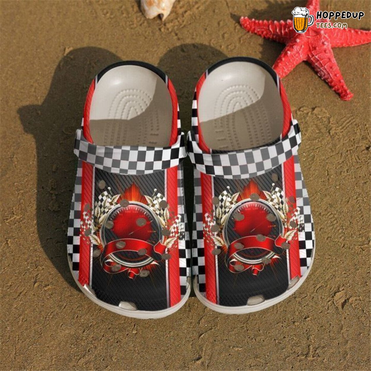Racing Enthusiast Speedometer Inspired Classic Durable Clog Shoes Design