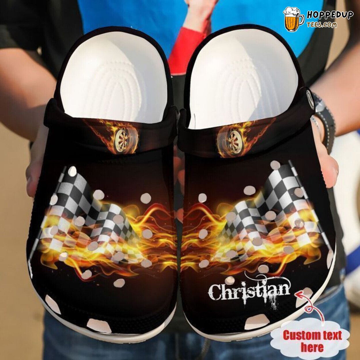 Racing Fire Flag Inspired Classic Comfortable Clogs Shoes Sporty Style