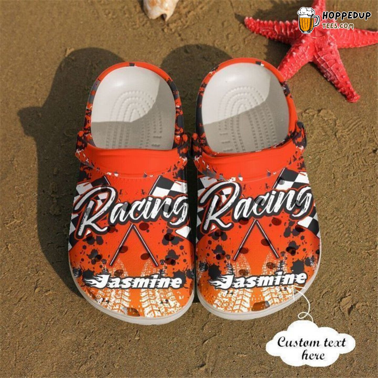 Racing Flag Inspired Classic Comfortable Clogs Shoes Sport Lovers Unique Gift