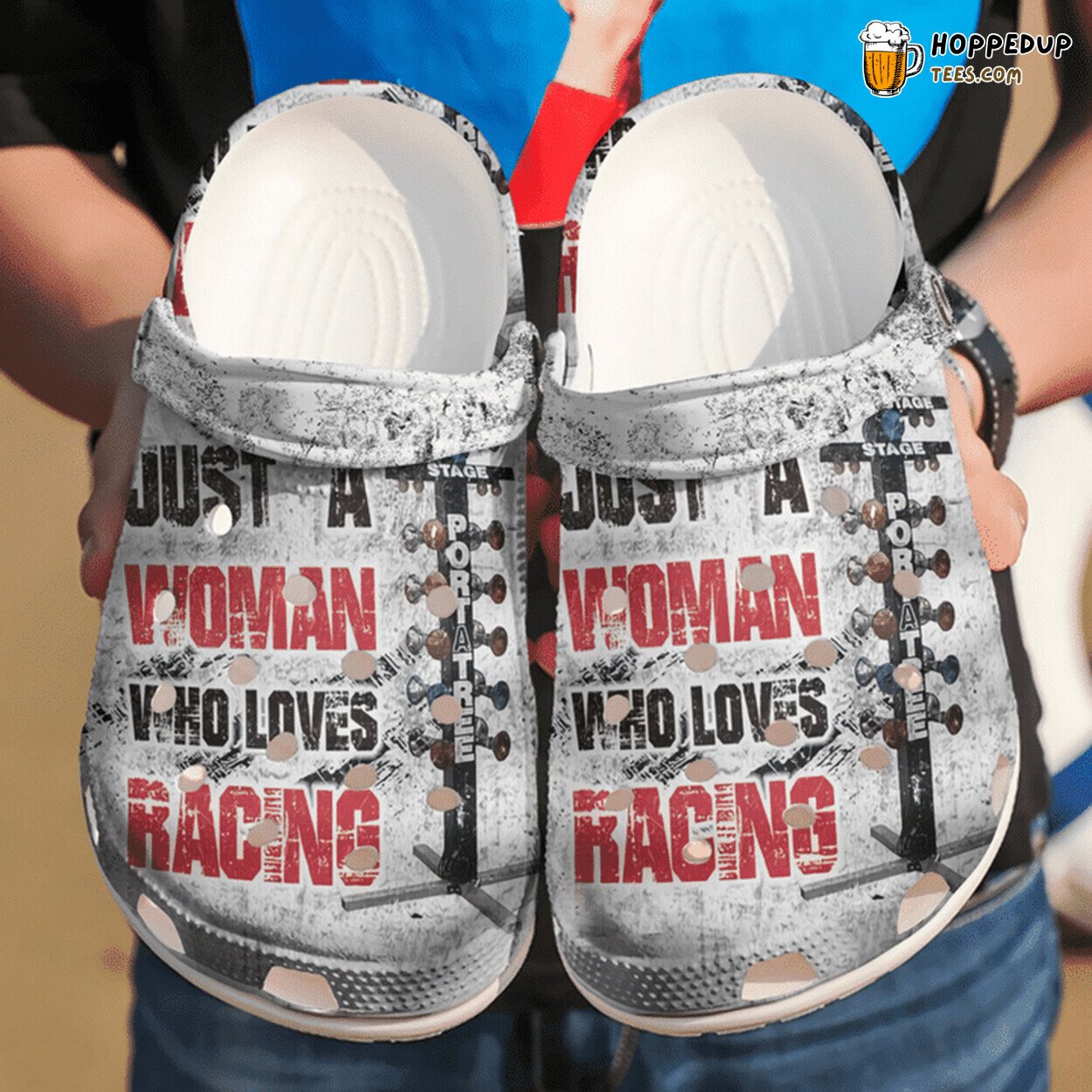 Racing Just A Girl Who Loves Themed Rubber Clog Shoes Comfy Lover Gift