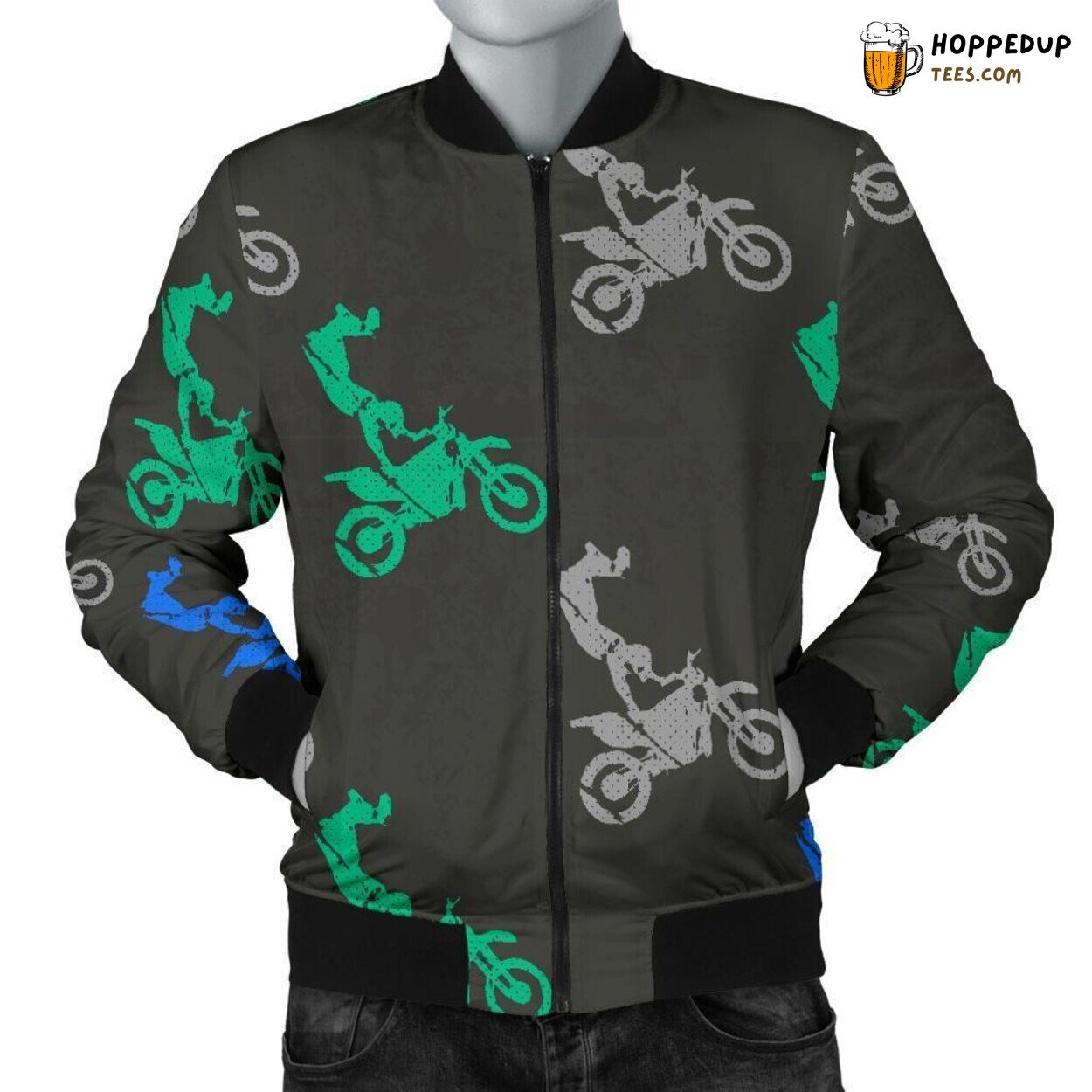 Racing Motocross Tribute Men’s Bomber Jacket Unique Pattern Design Display Racing Motocross Tribute Men’s Bomber Jacket Unique Pattern Design Display
