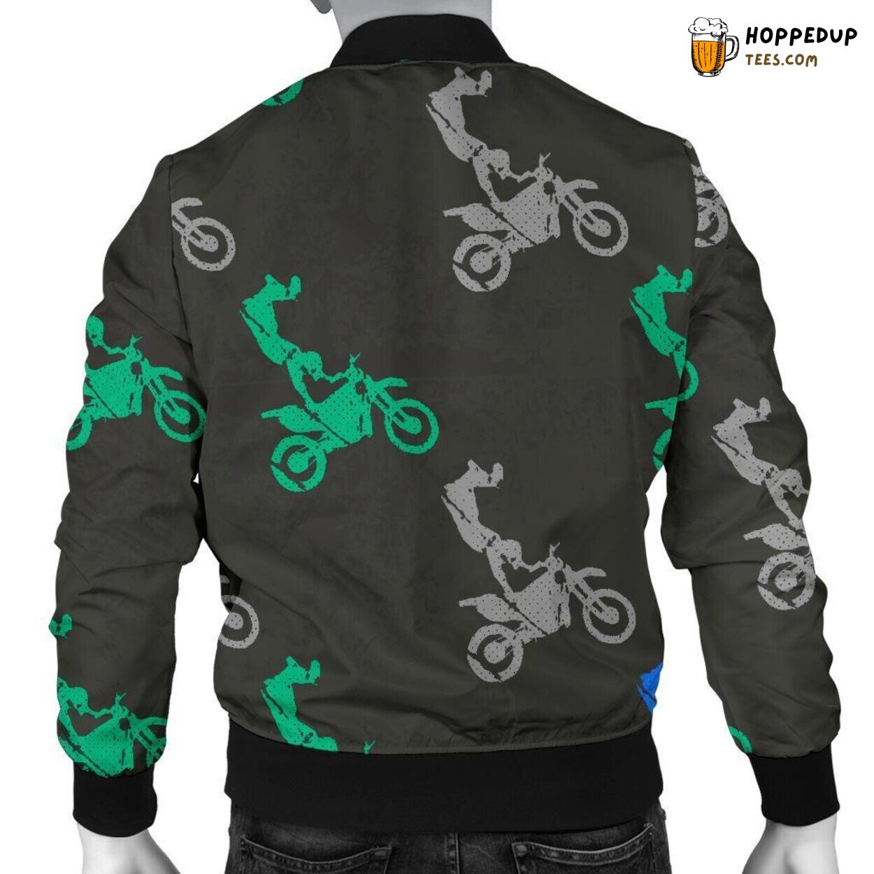 Racing Motocross Tribute Men’s Bomber Jacket Unique Pattern Design Display