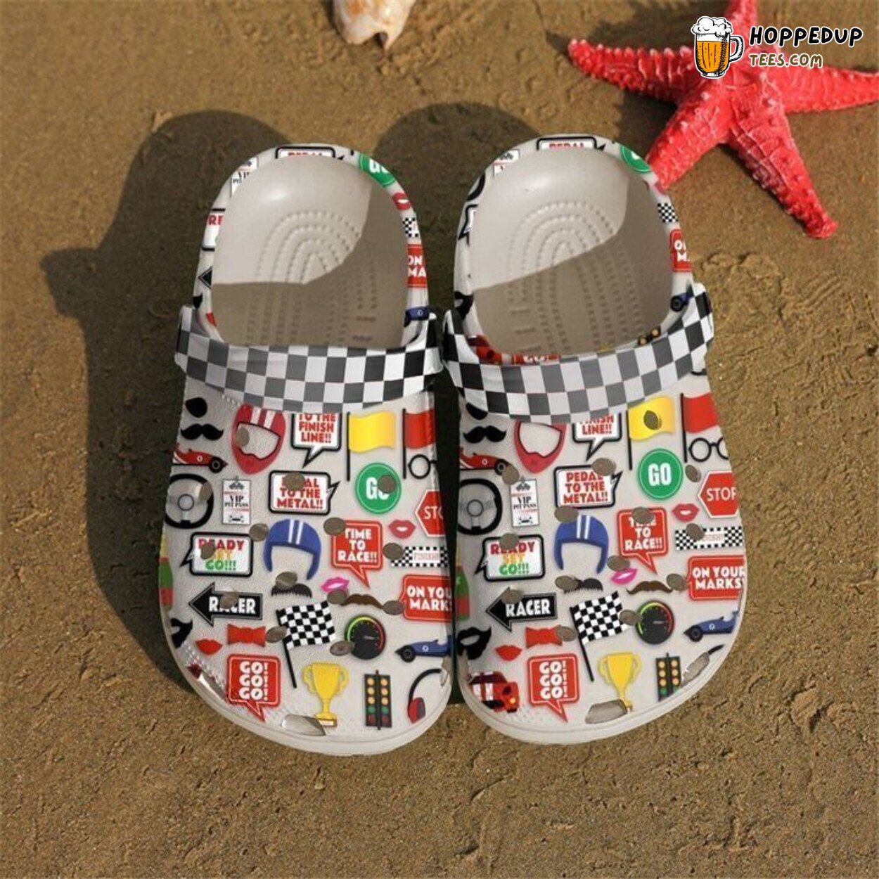 Racing Pedal To The Metal Theme Classic Comfortable Clogs