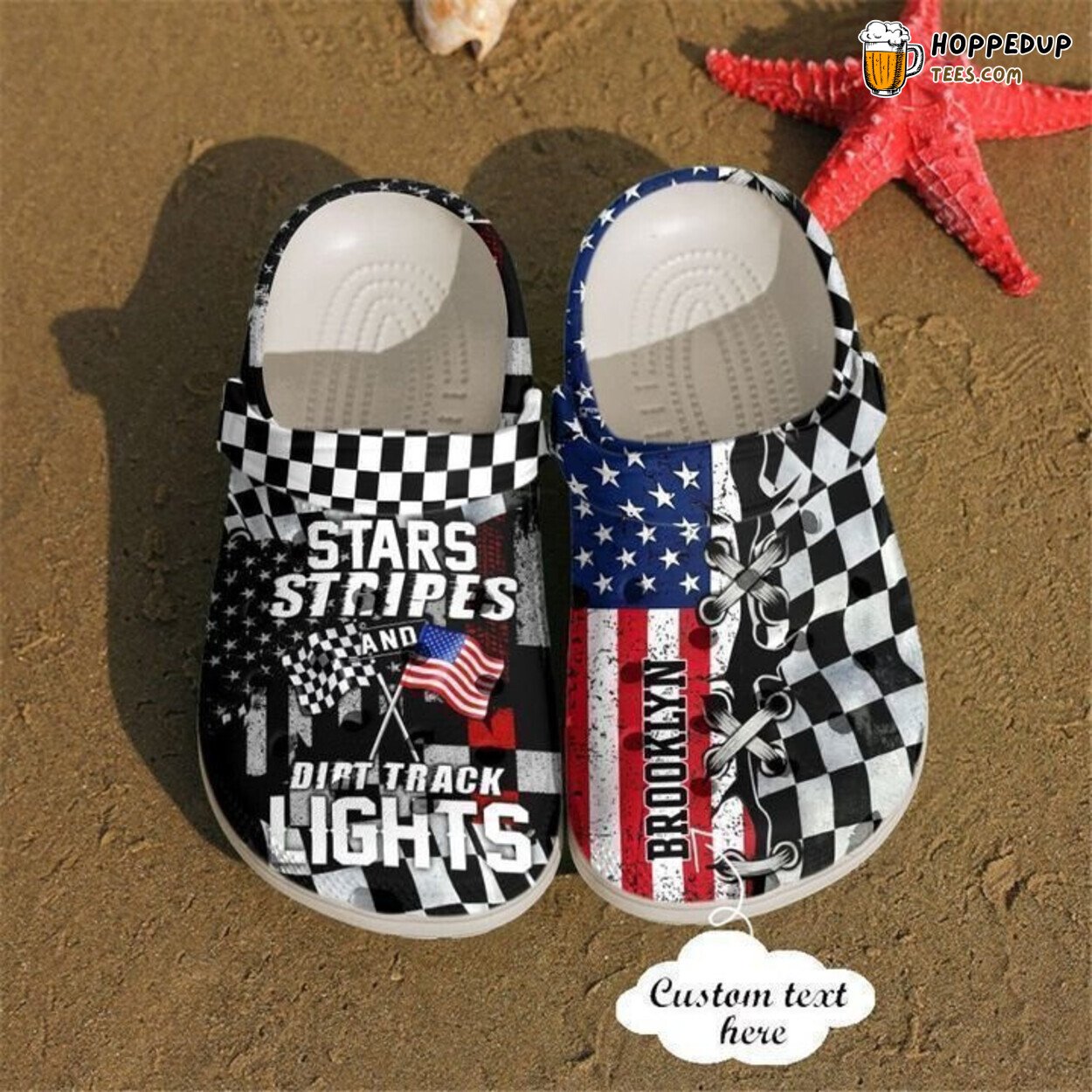 Racing Star Stripes Personalized Classic Comfortable Unique Clogs Shoes