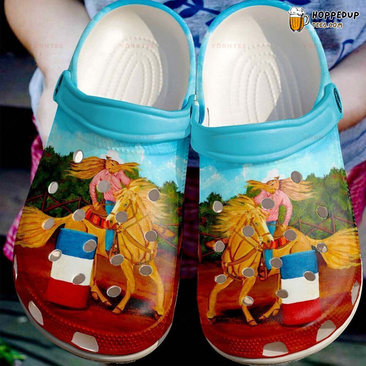 Racinggirl And Her Horse Inspired Rubber Clog Shoes Comfy Lover Gift