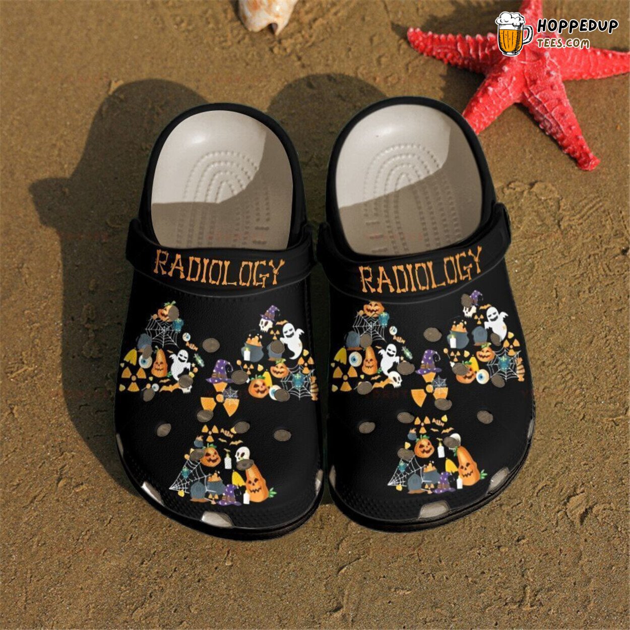 Rad Tech Happy Halloween Themed Comfy Rubber Clog Shoes for Healthcare Workers