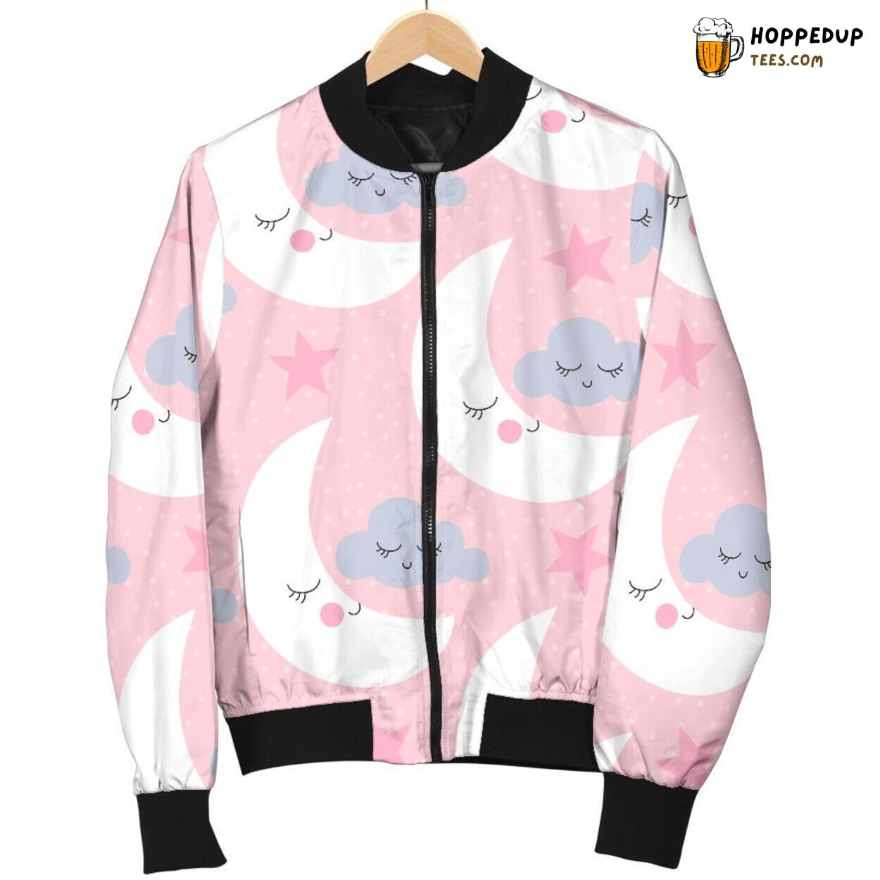 Radiant Full Moon Men’s Bomber Jacket Unique Pattern Design Display Tribute