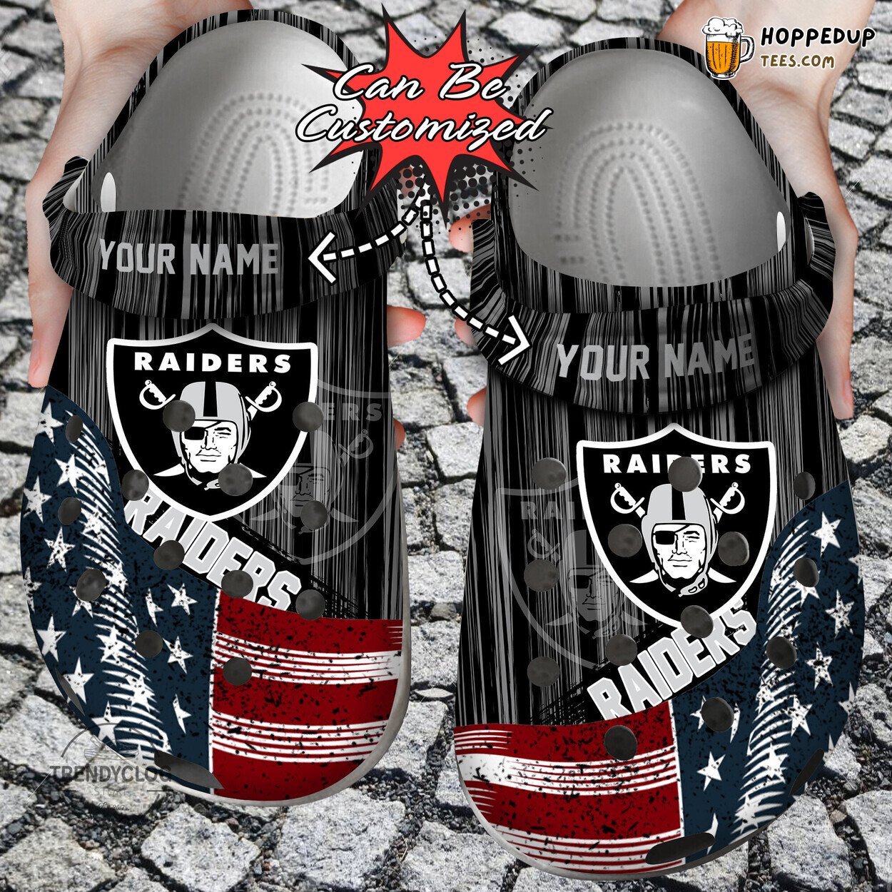 Raiders Custom Name Personalized Comfortable Unique Clog Shoes