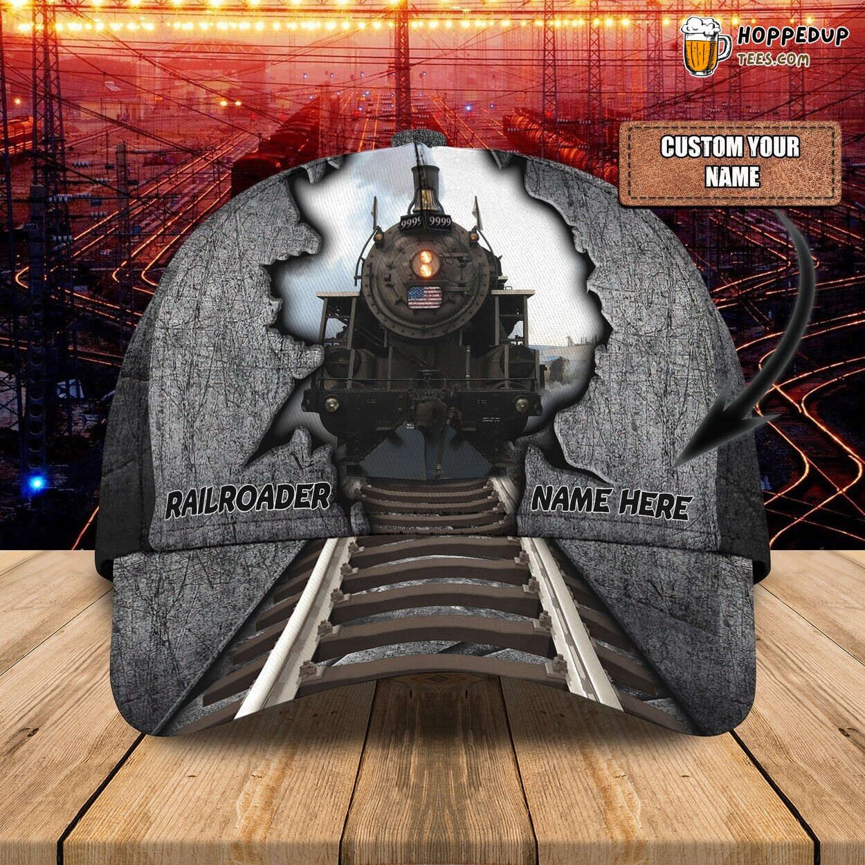 Railroader Classic 3D Cap Personalized Name Unique Authentic Premium Edition