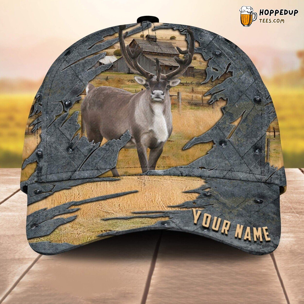 Rain Deer Custom 3D Printed Cap Baseball Lovers Leather Pattern Animal