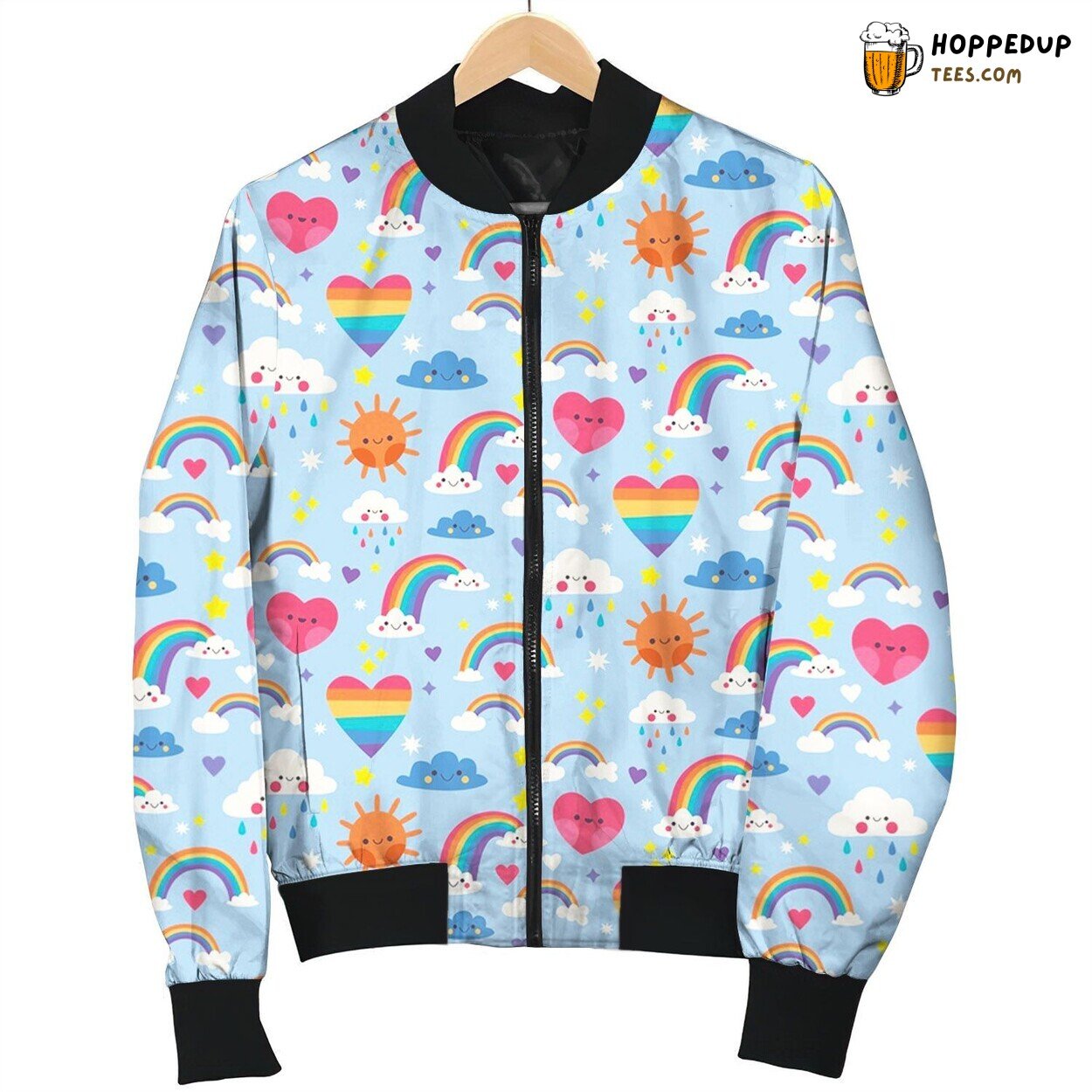 Rainbow And Cute Cloud Bomber Jacket