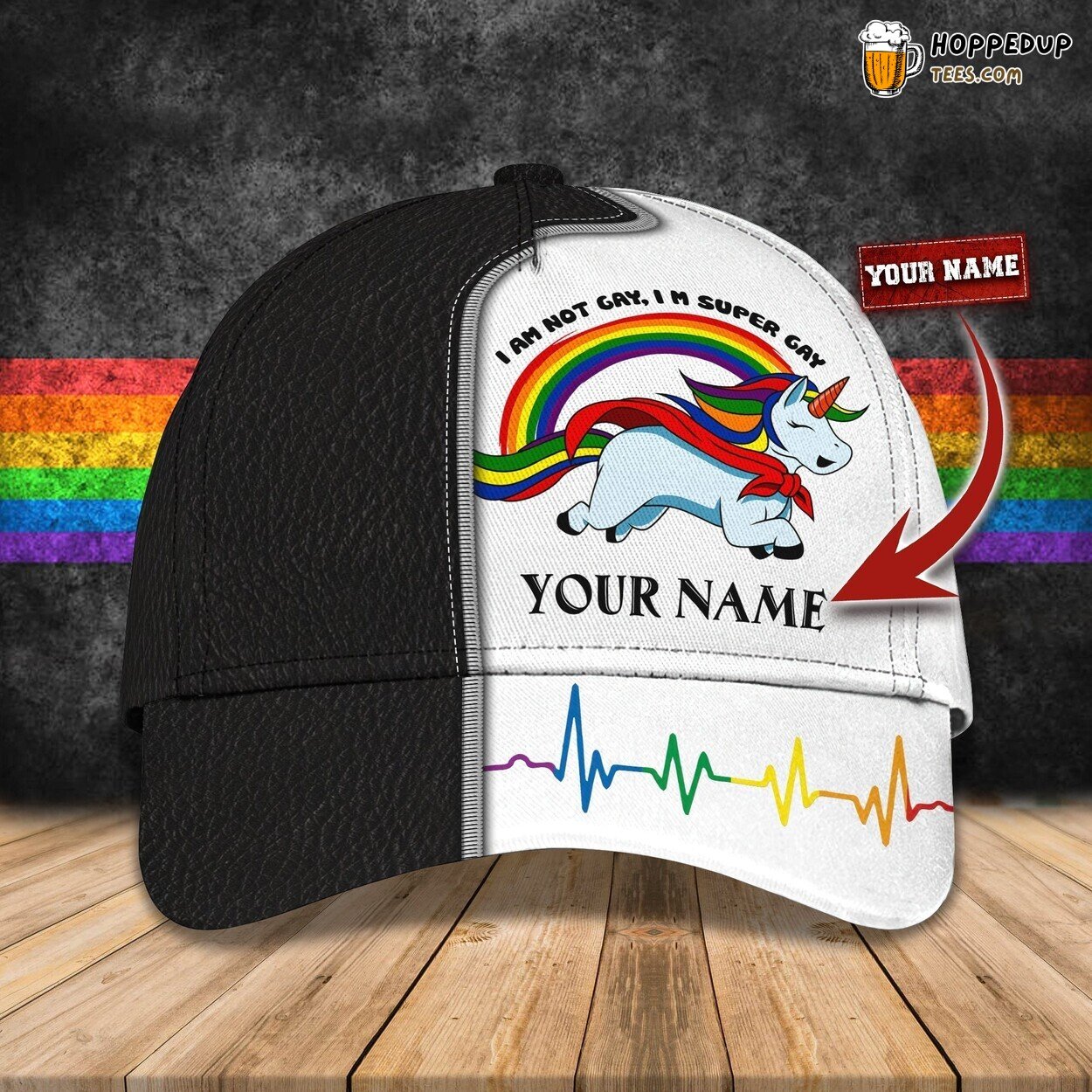 Rainbow LGBT Pride Personalized Name Classic Cap Special Design Hat