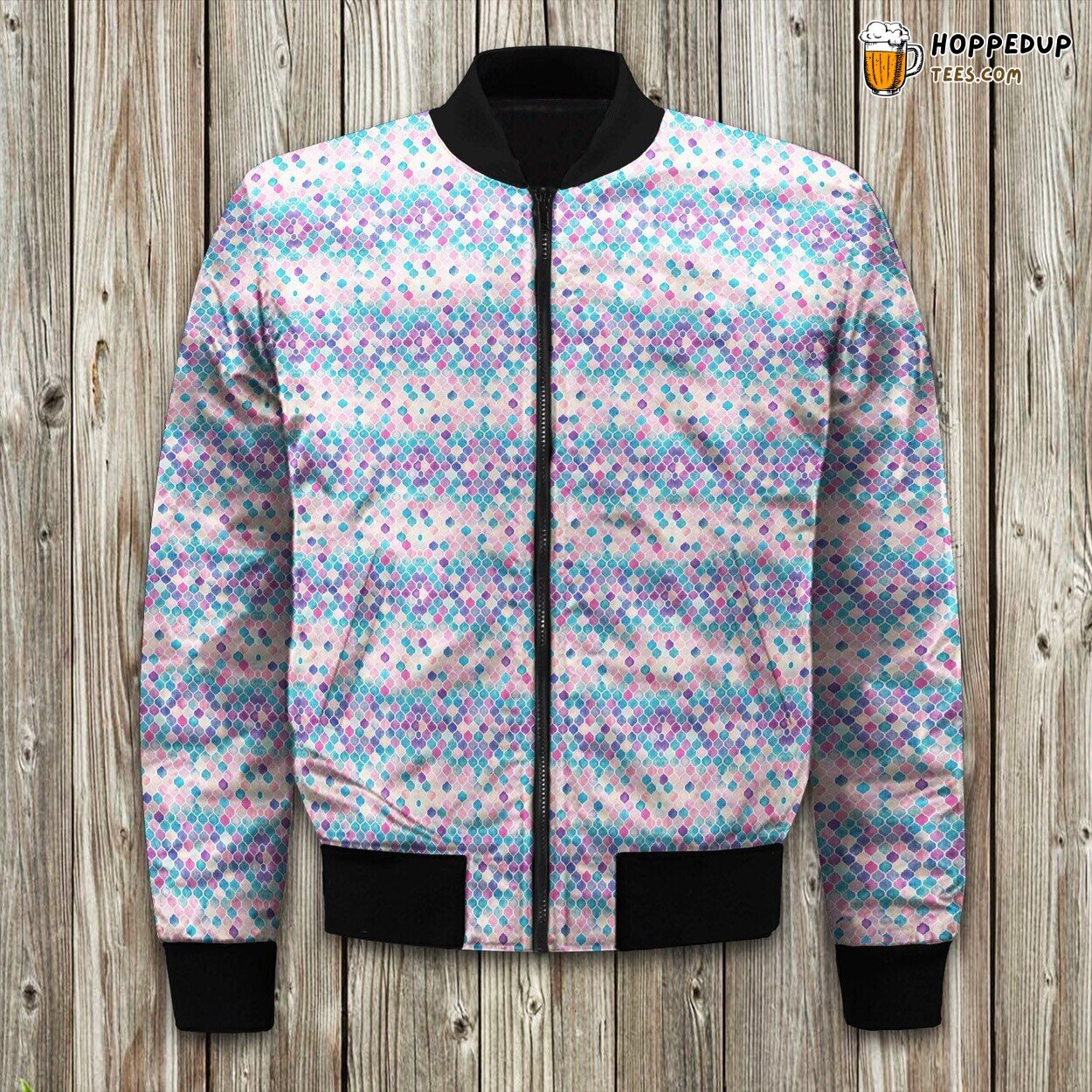 Rainbow Pastel Watercolor Moroccan Pattern Extra Small Bomber Jacket