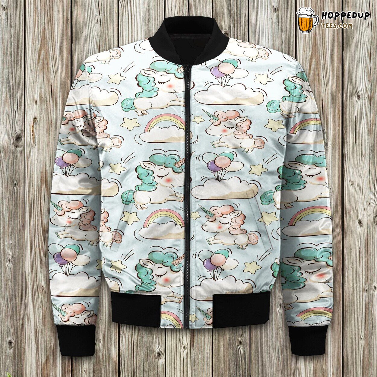 Rainbow Winter Bomber Jacket Luxurious Quality Cute Padded Warmth Essence