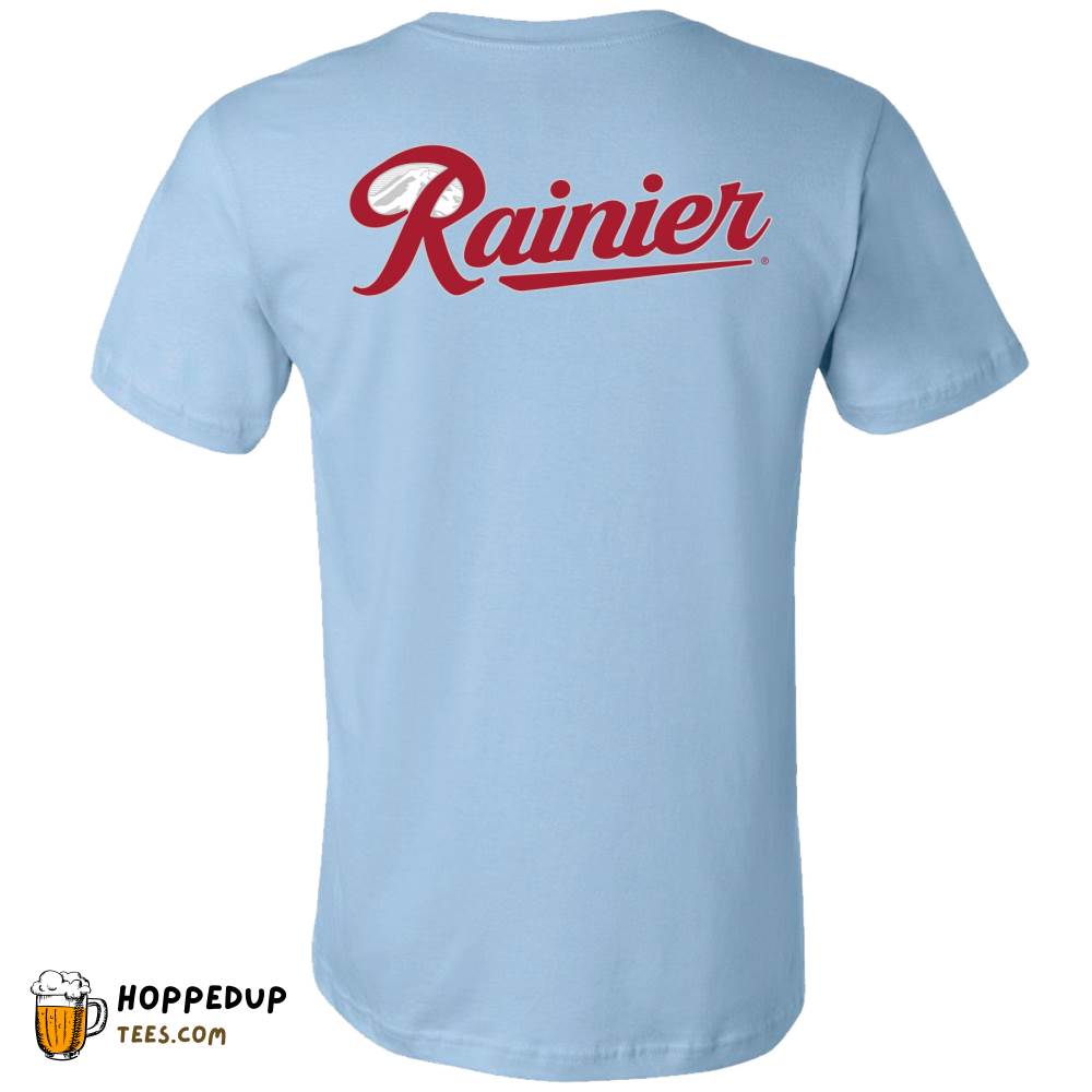 Light Blue 2-Sided Rainier Beer Tee HU