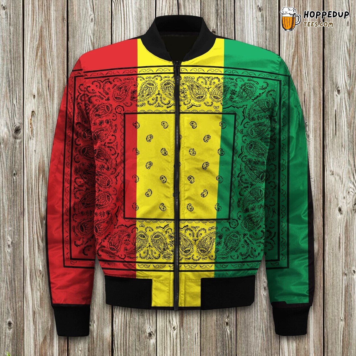 Rasta Culture Inspired Winter Bomber Jacket Premium Tailored Look