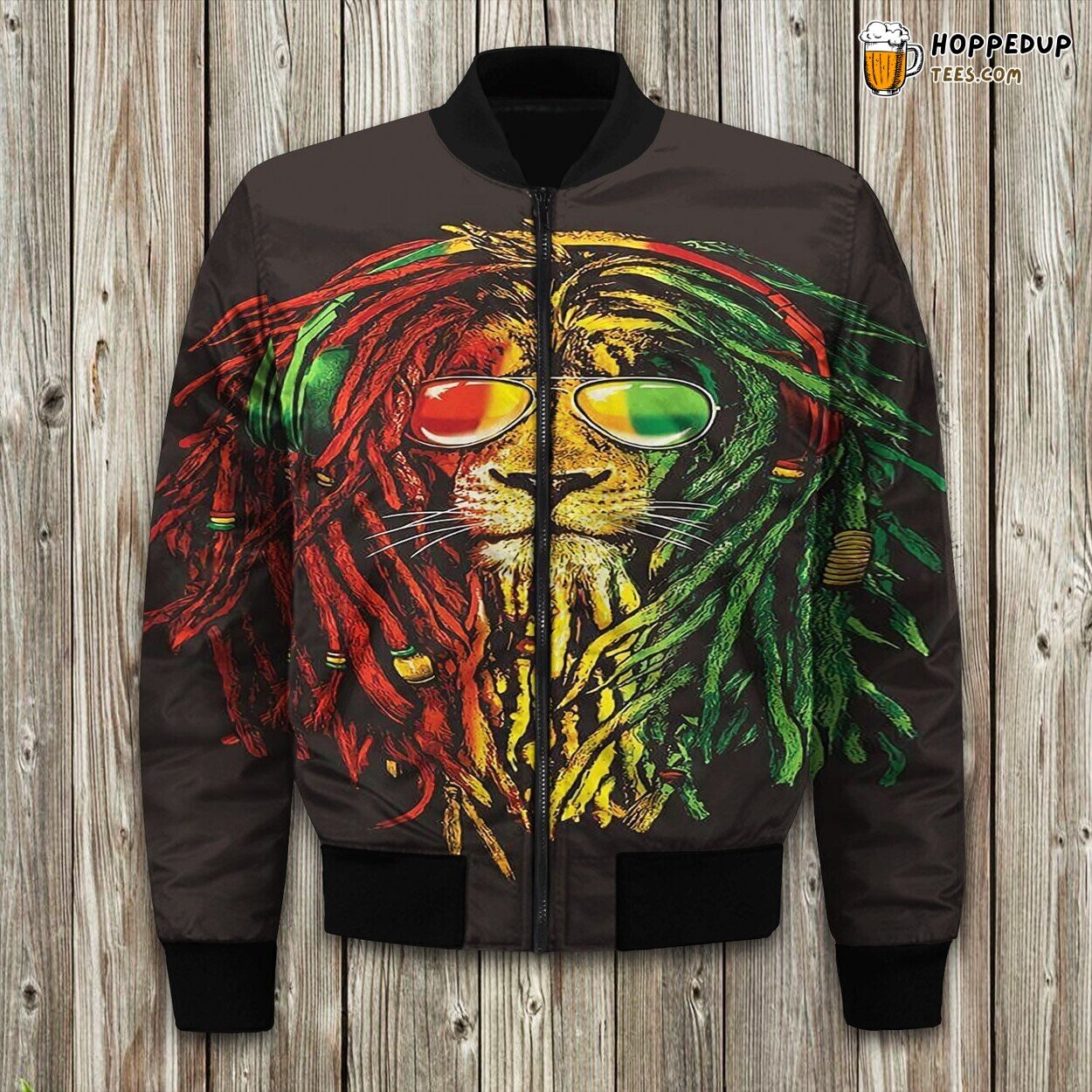 Rasta Lion Themed Winter Bomber Jacket Superior Quality Comfort Design