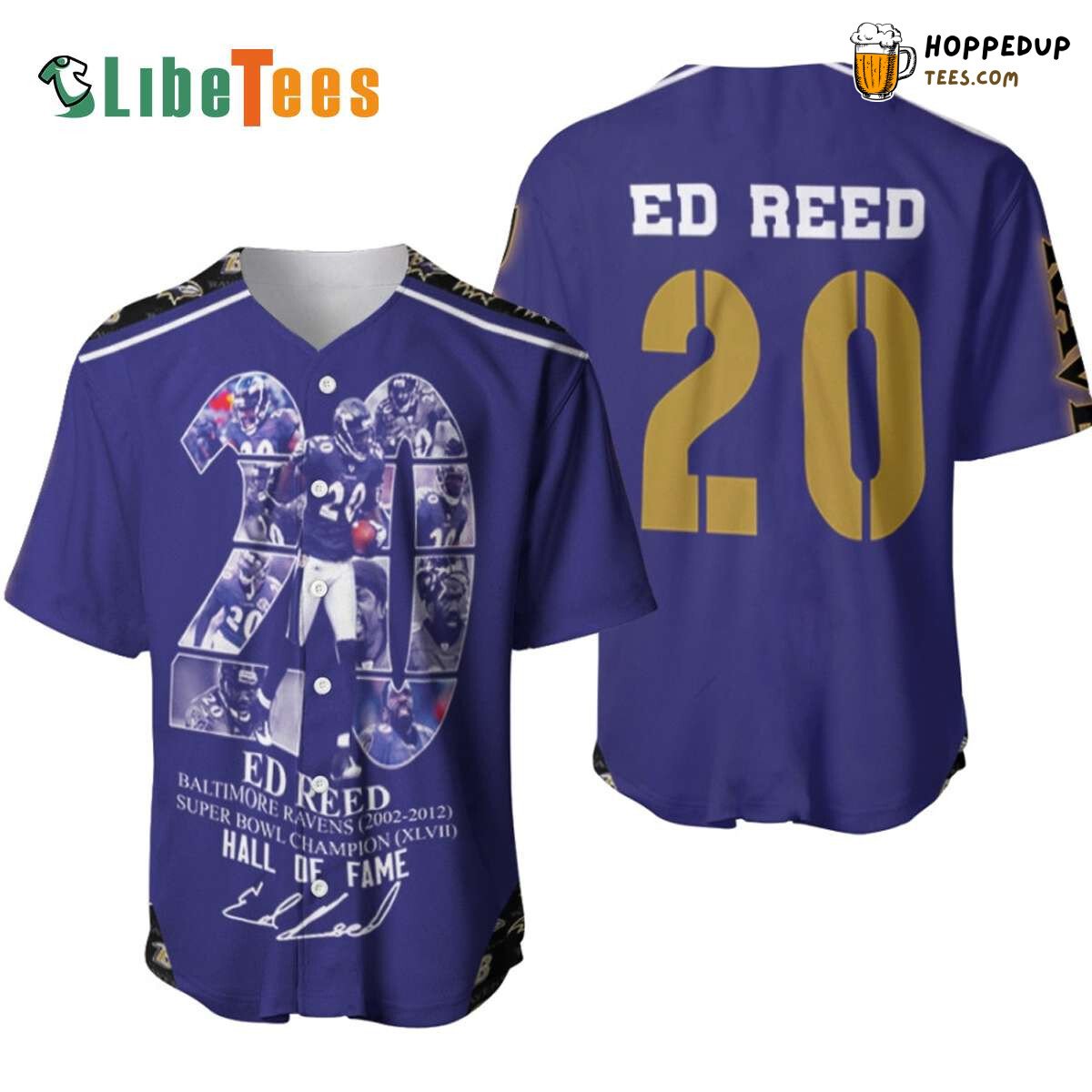 Ravens Ed Reed Hall of Fame Legend Baseball Tee Jersey Shirt Perfect Gift