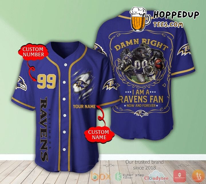 Ravens Game Day Purple Custom Baseball Jersey Unisex Baltimore Spirit