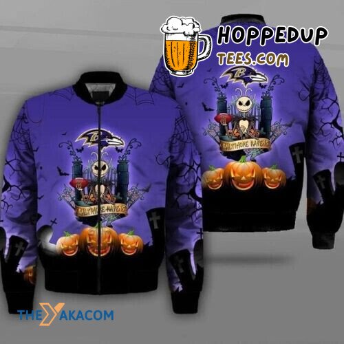 Ravens Halloween Football Bomber Jacket Christmas Baltimore Fan Gift