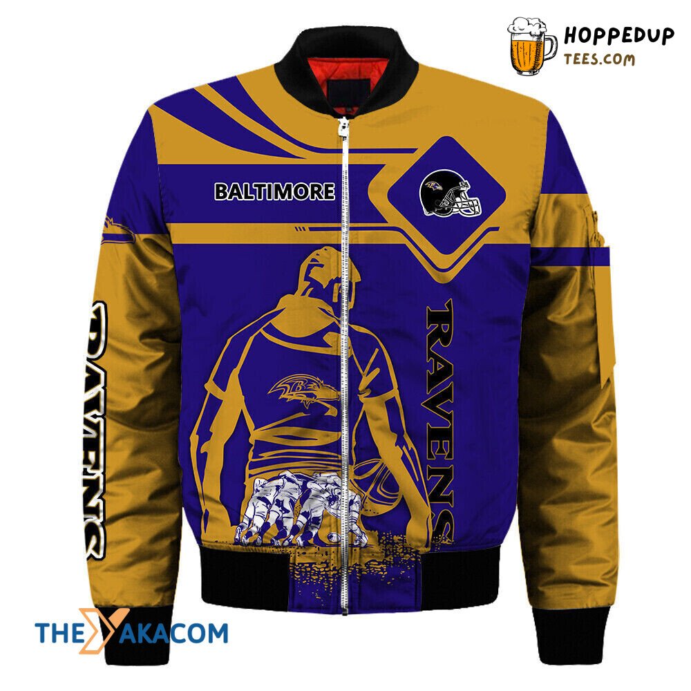 Ravens Men’s Helmet Football Bomber Jacket Christmas Baltimore Fan Gift