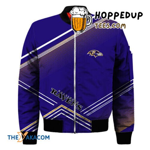 Ravens Polka Dots Football Bomber Jacket Christmas Baltimore Fan Gift