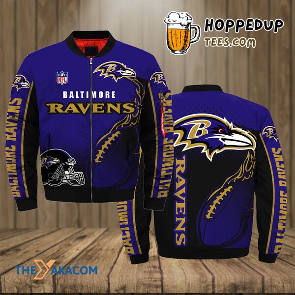 Ravens Rugby Cap Sign Bomber Jacket Christmas Outerwear Baltimore Gift