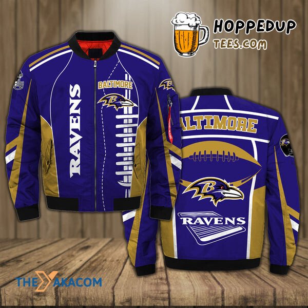 Ravens Shoelaces Violet Football Bomber Jacket Christmas Outerwear Gift