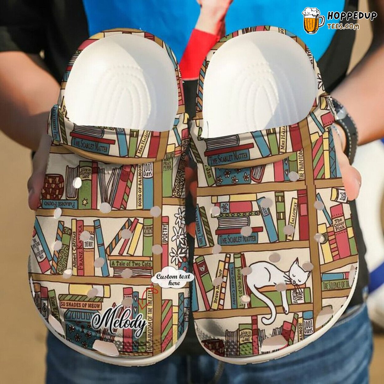 Reading Cat And Books Personalized Gift Rubber Clog Shoes Comfy Footwear