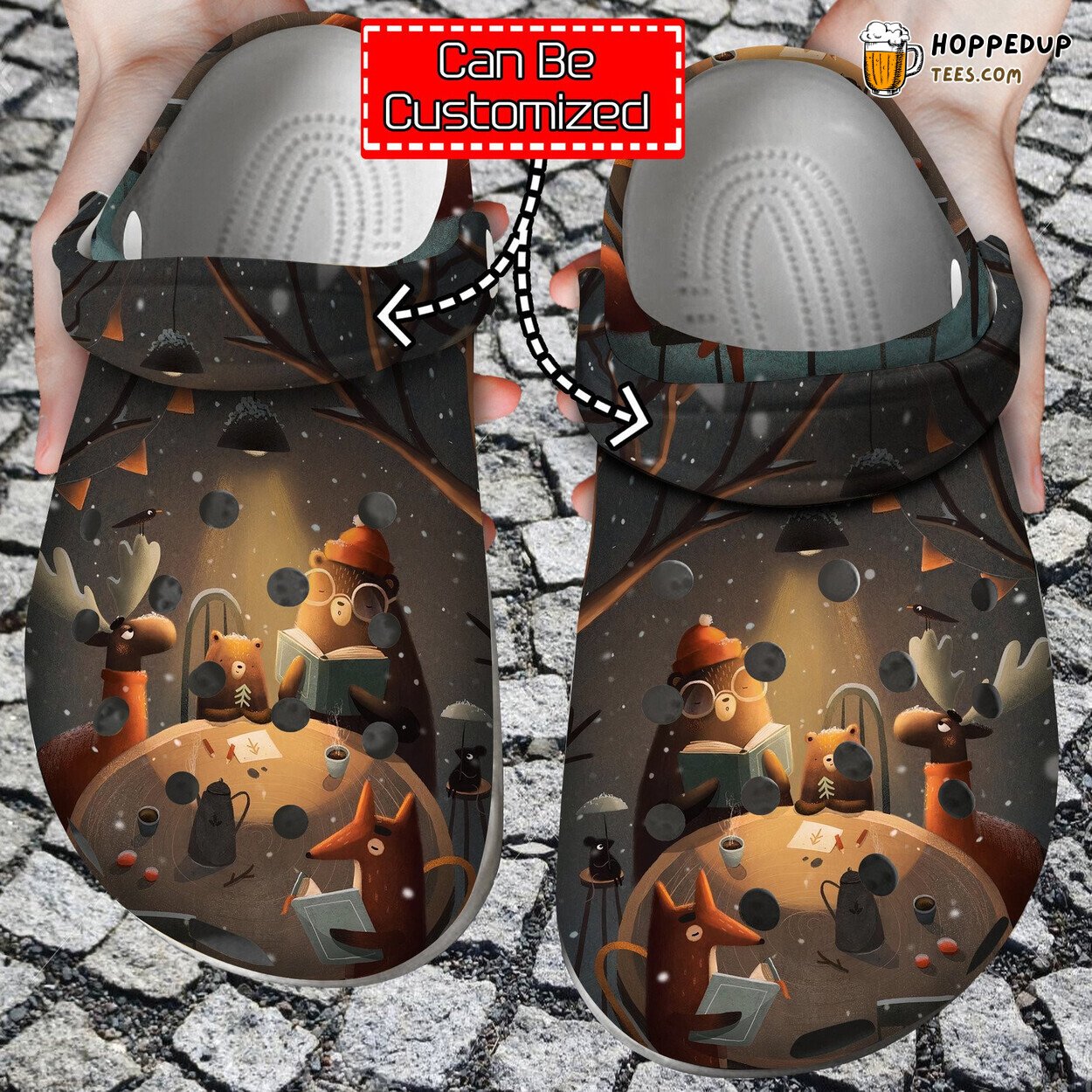 Reading Friends Theme Comfortable Clogs Literature Inspired Footwear Shoes