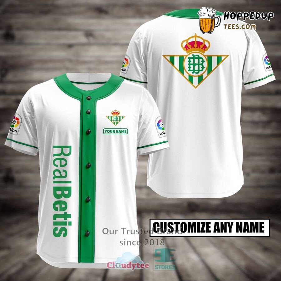 Real Betis Custom Name White Baseball Jersey Unisex Shirt