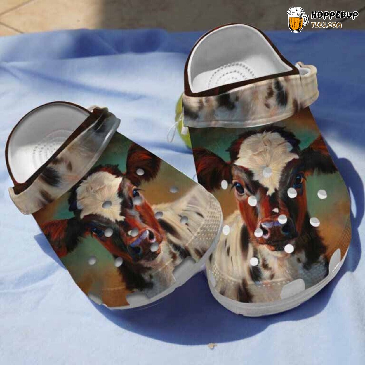 Realistic Cow Pattern Cattle Theme Comfy Clogs Footwear Perfect Farmers Gift