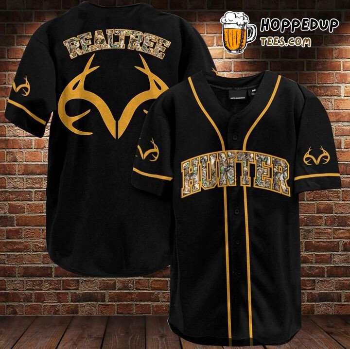 Realtree Camo Deer Hunter Baseball Tee Jersey Shirt Printed 3D