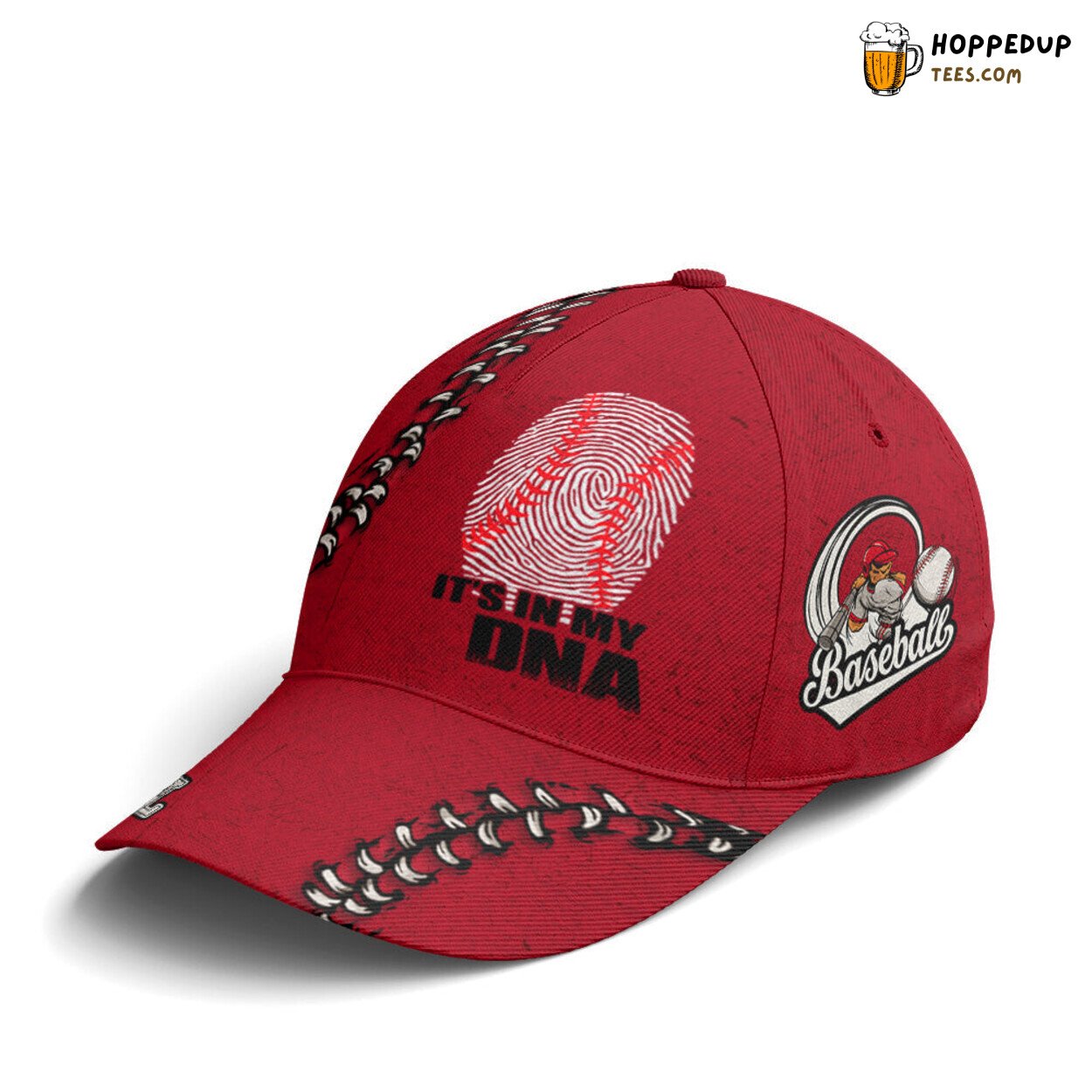 Red Baseball Cap DNA Design Devoted Enthusiasts Unique Signature