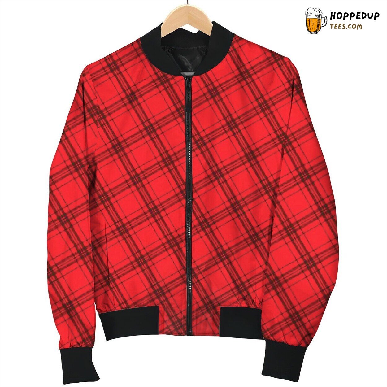 Red Buffalo Plaid Bomber Jacket