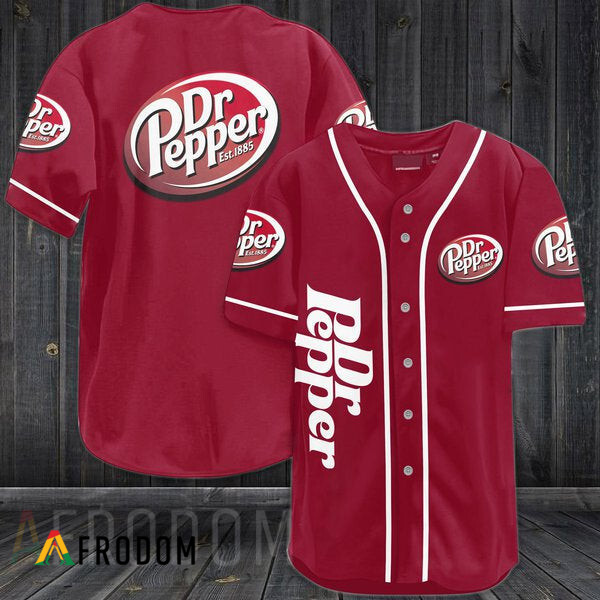 Red-Colored Dr. Pepper Fan Baseball Jersey HU