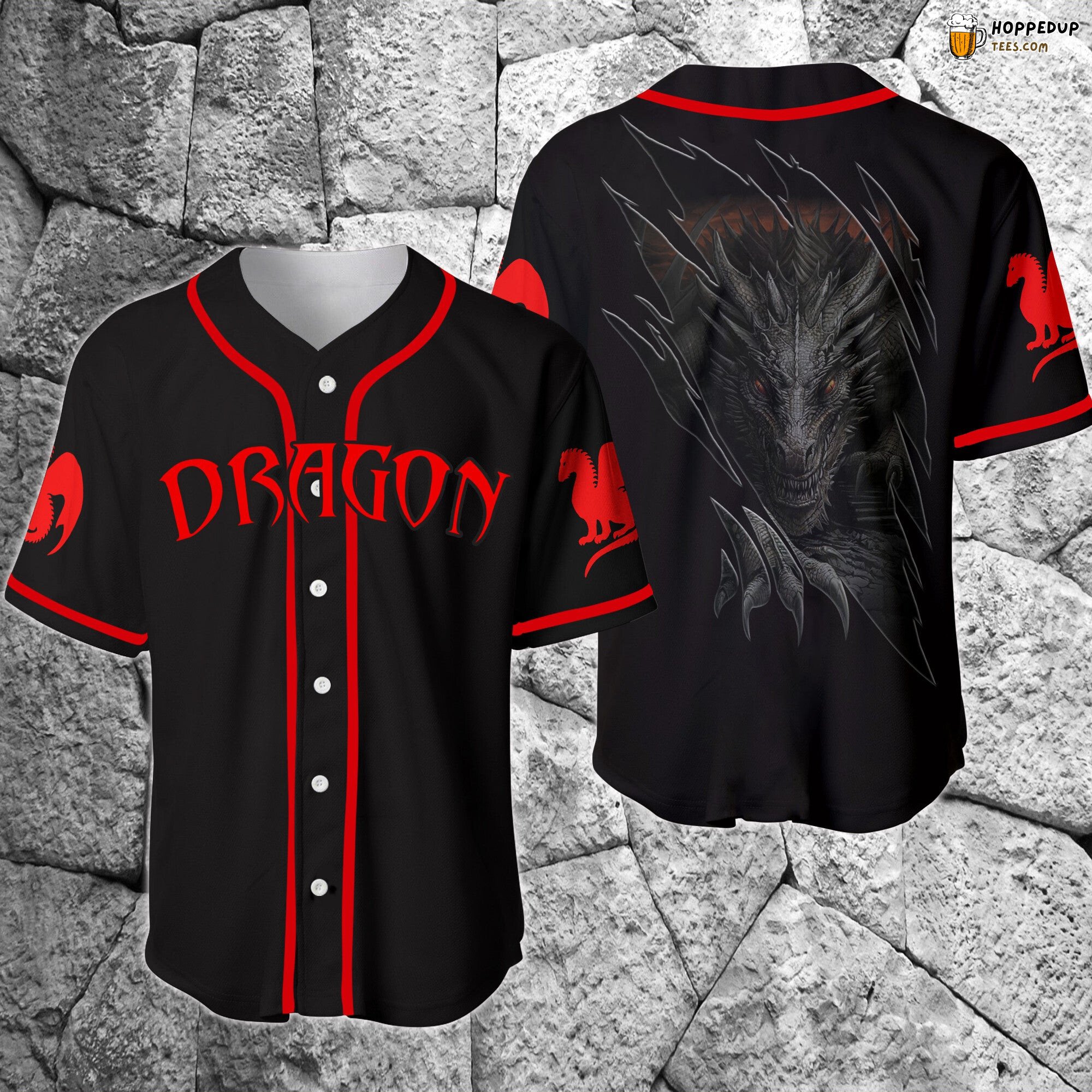 Red Dragon Inspired Distinct Baseball Jersey Unique Design Edition Style