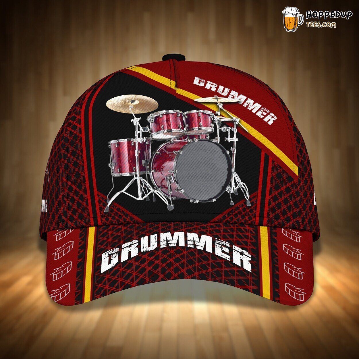 Red Drum Drummer Classic 3D Cap Personalized Name Unique Premium Edition Look